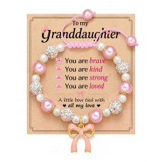 BxkSky Granddaughter Gifts from Grandma Pink Bow Bracelet F-Pink bow-B-Granddaughter