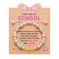 First Day of Kindergarten Girl Preschool Bracelet Back to School Gift Stuff SD-Gold bow FZQ-B-BTS school