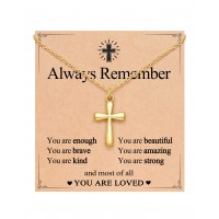 BxkSky Cross Necklace for Girls Kids Jewelry Christian Confirmation Baptism 1st First Holy Communion Gifts for Girl 8 10 12 14 9 11 Year Old Birthday Tween Teen Trendy Stuff Easter Basket Stuffers SD-Gold cross-N-Always