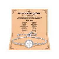 BxkSky Granddaughter Gifts from Grandma Cross Bracelets for Tween Teen Girl Trendy Stuff Baptism Christian Confirmation Gifts Easter Basket Stuffers for Teens Teenage Girls 12 14 16 11 13 Year Old Birthday SD-Yuan Cross-B-GD