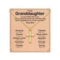 BxkSky Cross Necklace Tween Teen Girl Gifts Trendy Stuff Jewelry 8 10 12 14 16 13 9 11 Year Old Birthday Baptism Christian Valentines Day Kids Granddaughter Gifts from Grandma Easter Basket Stuffers  T-cross-granddaughter-01