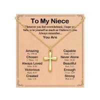 BxkSky Niece Gifts from Auntie Aunt Birthday Valentines Day Gifts for Niece Christmas Necklace T-cross-niece-03